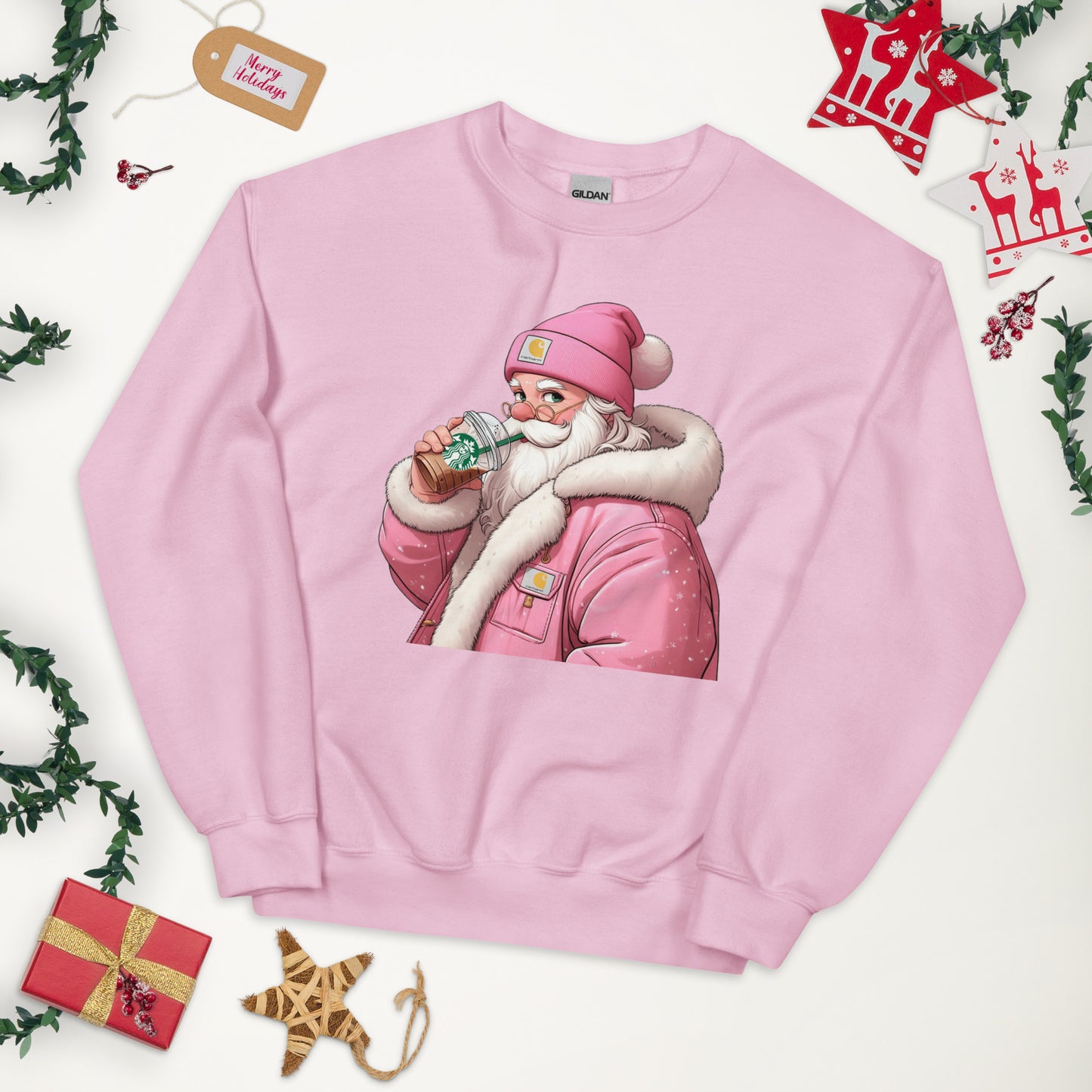 Pink Santa Unisex Sweatshirt