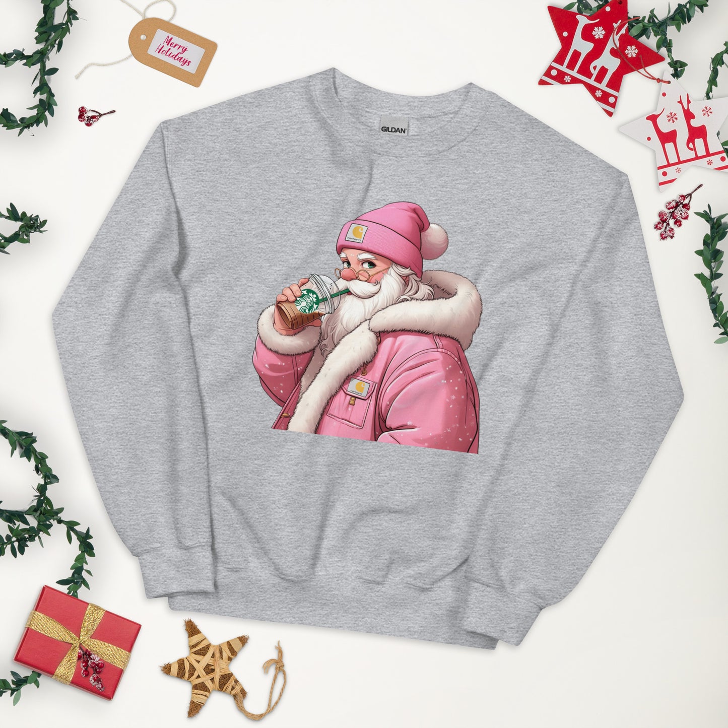 Pink Santa Unisex Sweatshirt