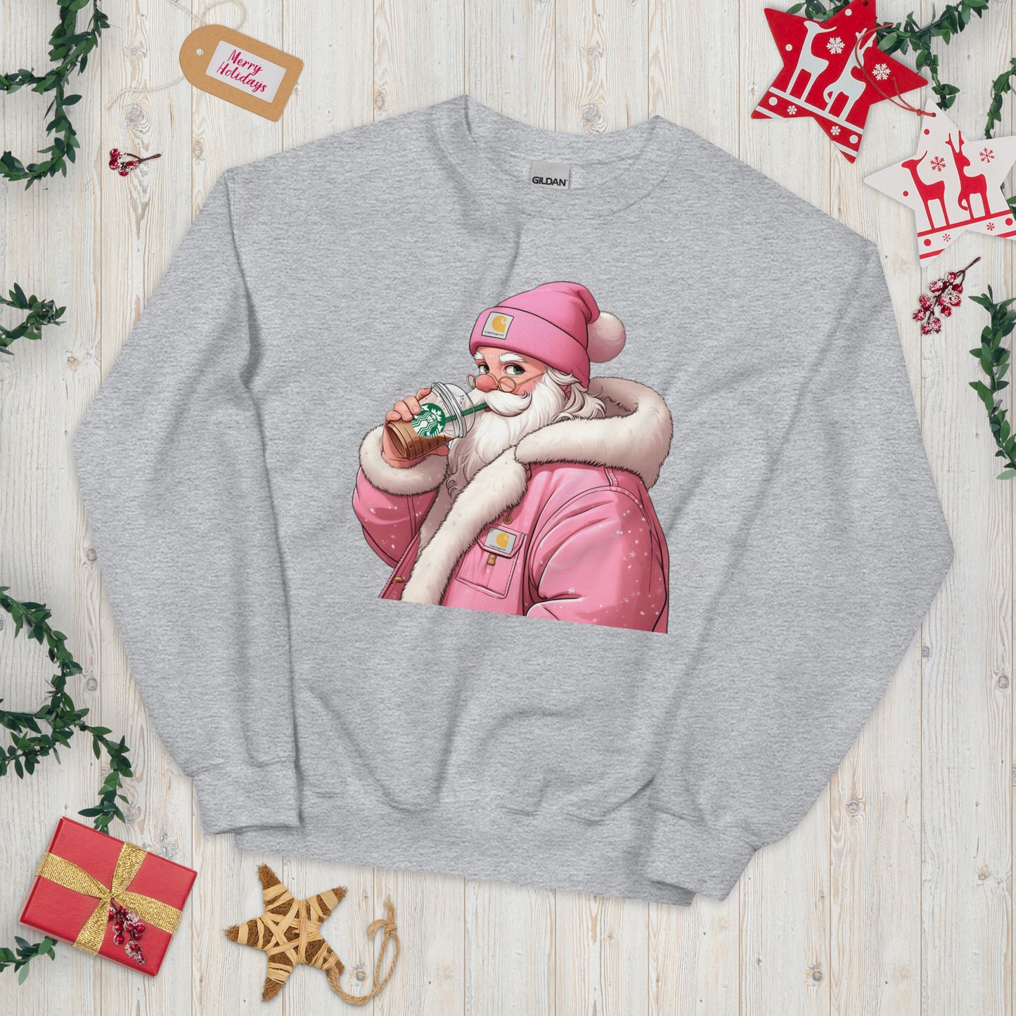 Pink Santa Unisex Sweatshirt