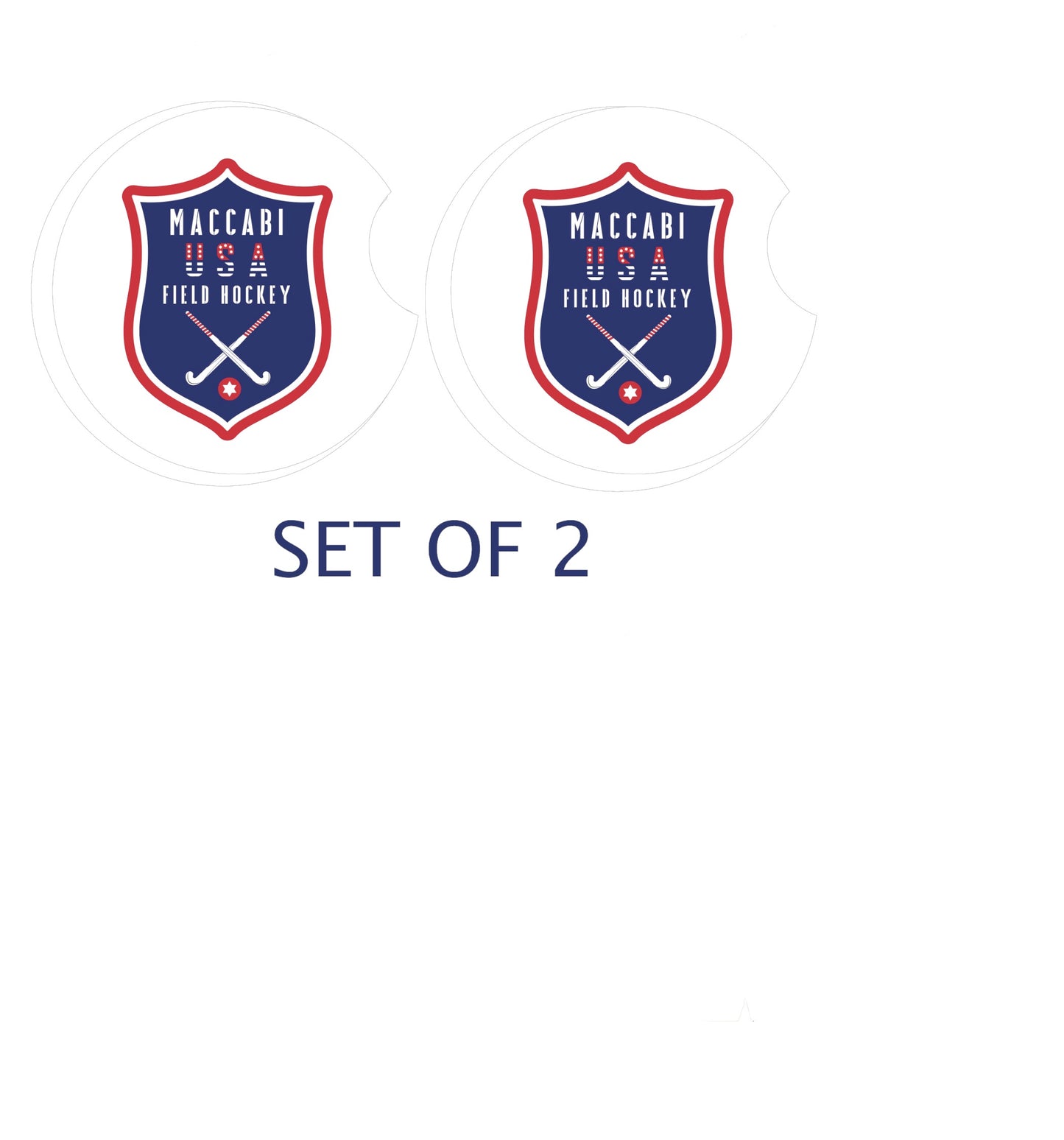 Official Maccabi Games Team USA Field Hockey Car Coasters