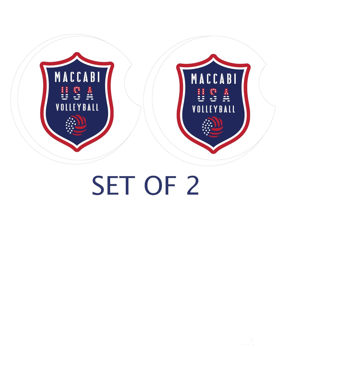 Official Maccabi Games Team USA Volleyball Car Coasters
