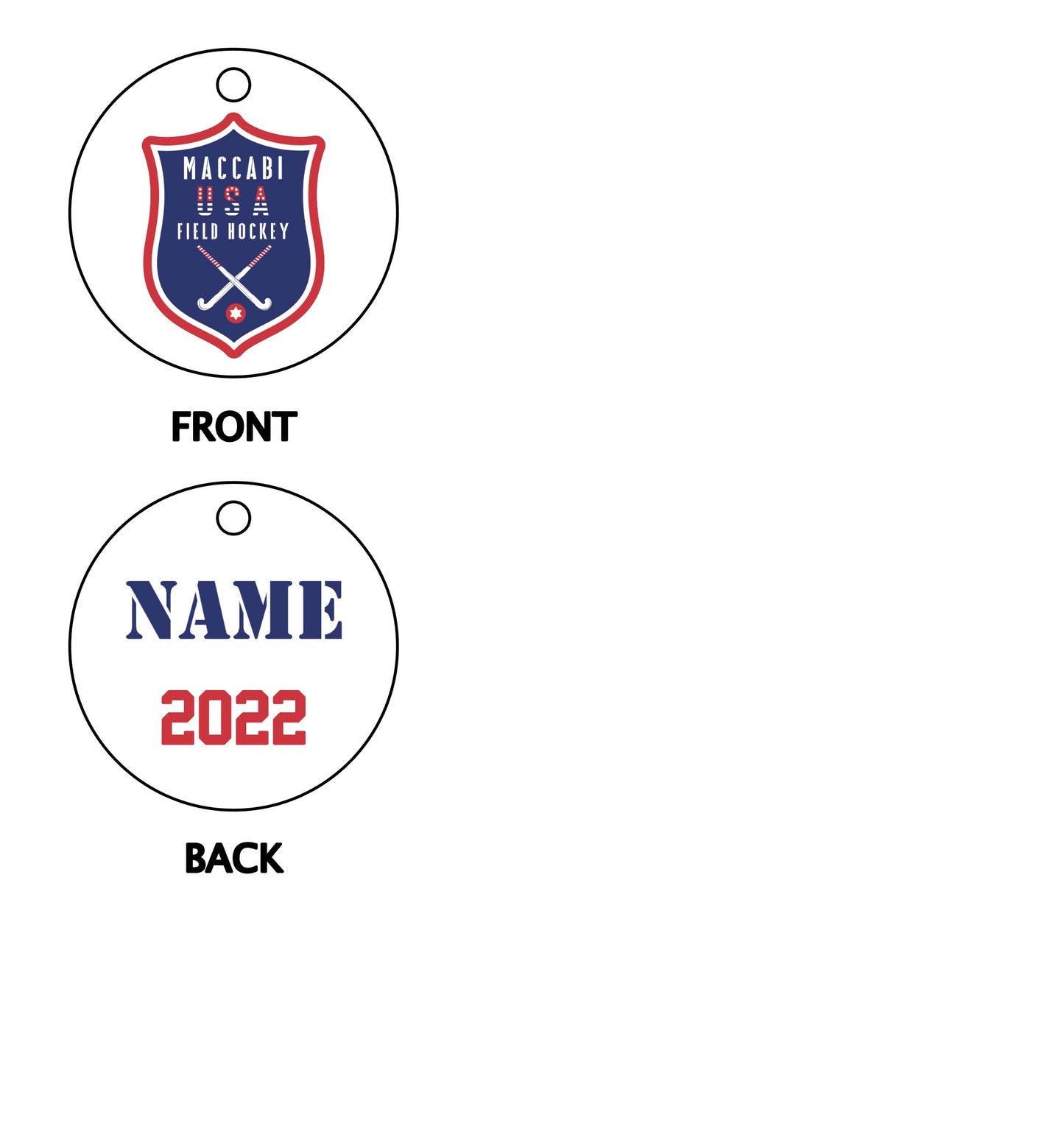 Official Maccabi Games Team USA Field Hockey Ornament