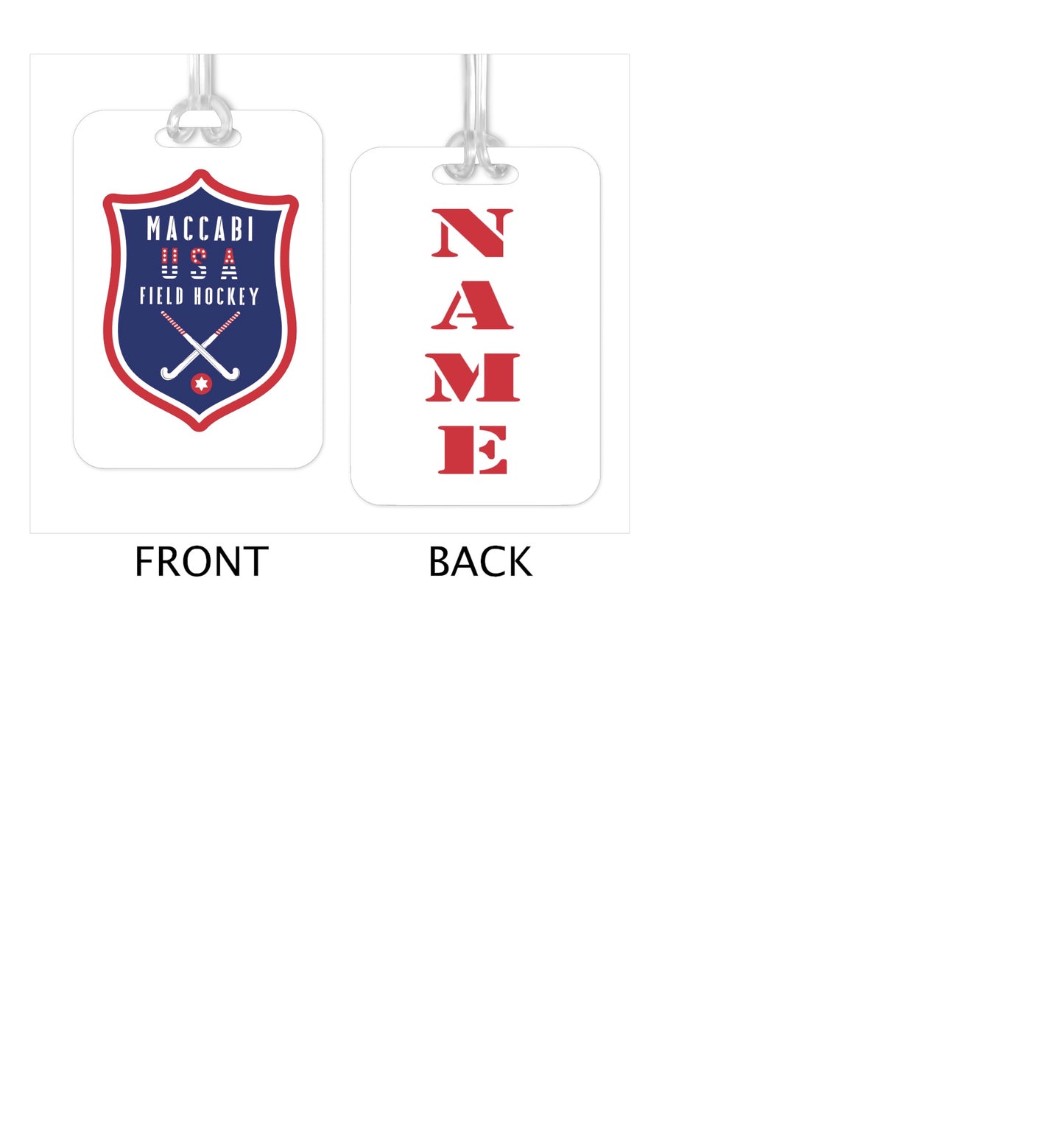 Official Maccabi Games Team USA Field Hockey Bag Tag