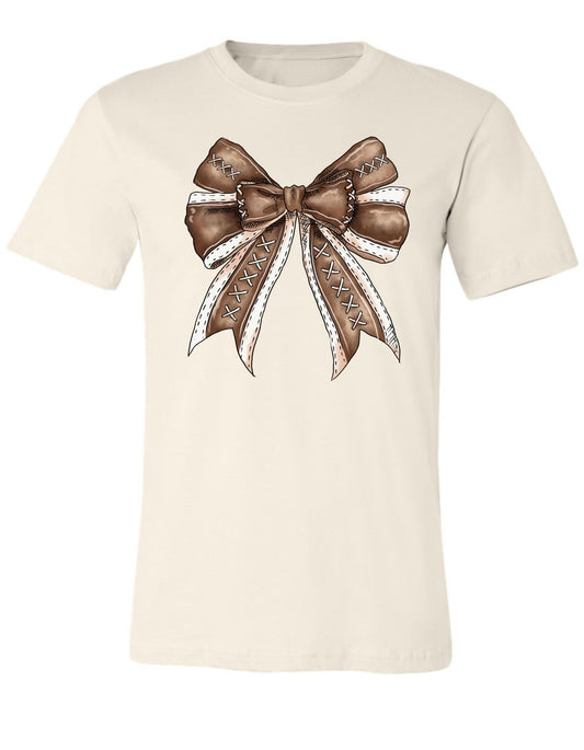 Football Coquette Bow Short Sleeved T Shirt