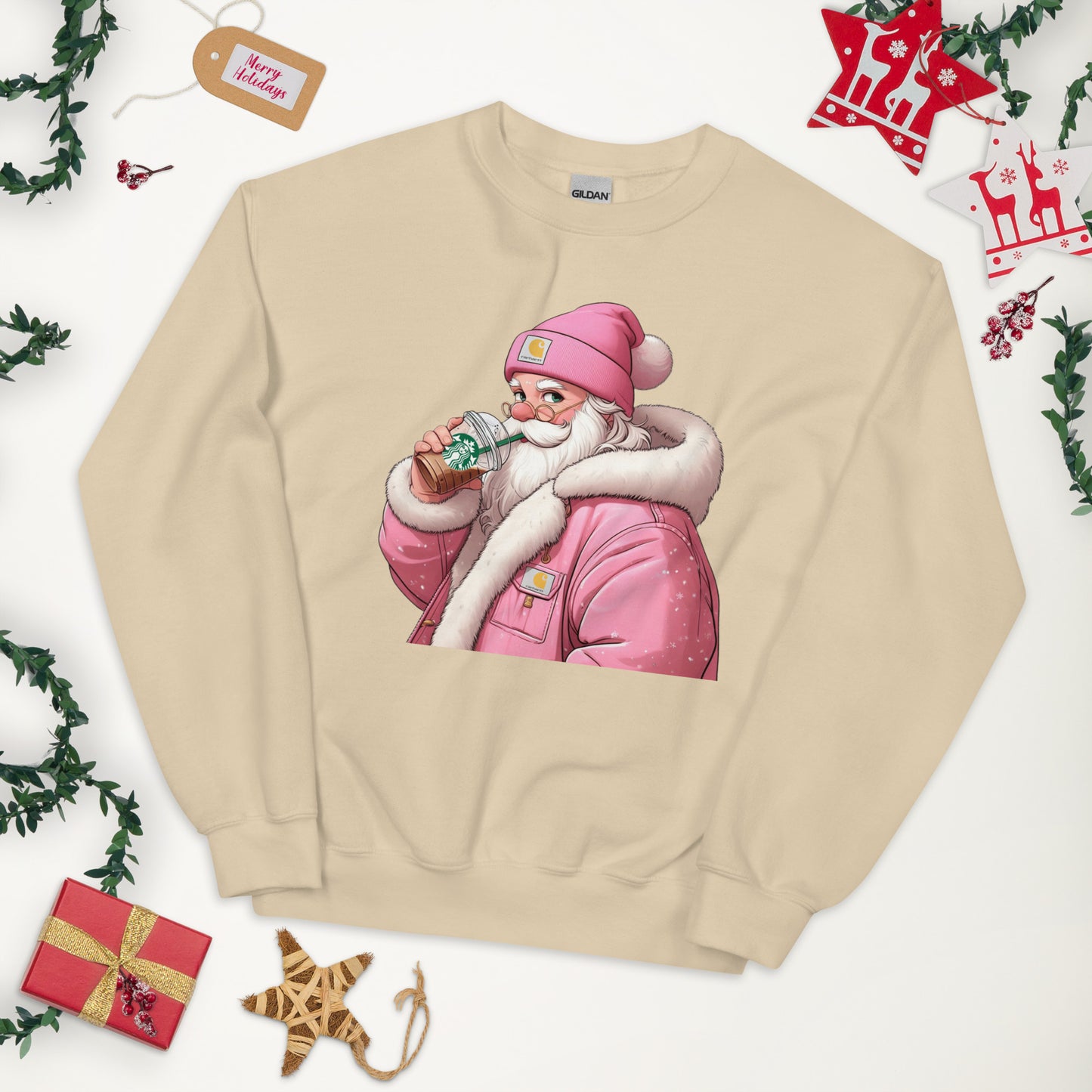Pink Santa Unisex Sweatshirt