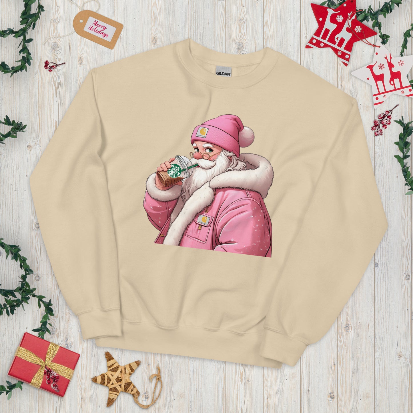 Pink Santa Unisex Sweatshirt