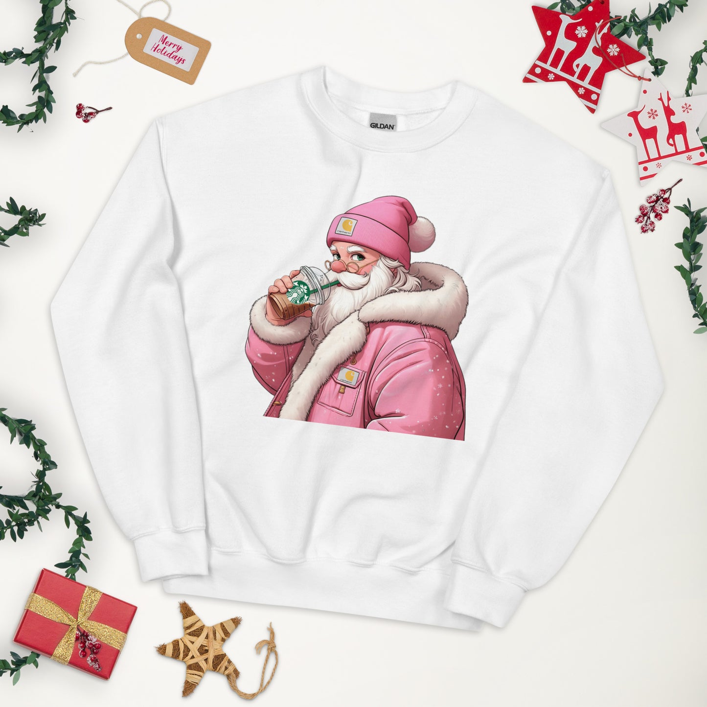 Pink Santa Unisex Sweatshirt