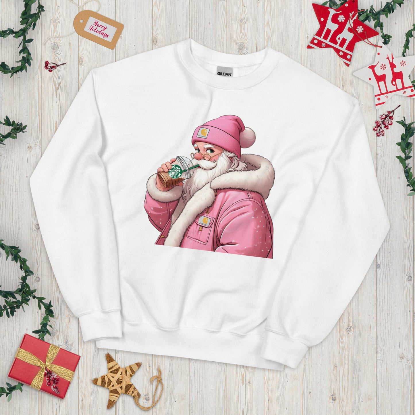 Pink Santa Unisex Sweatshirt