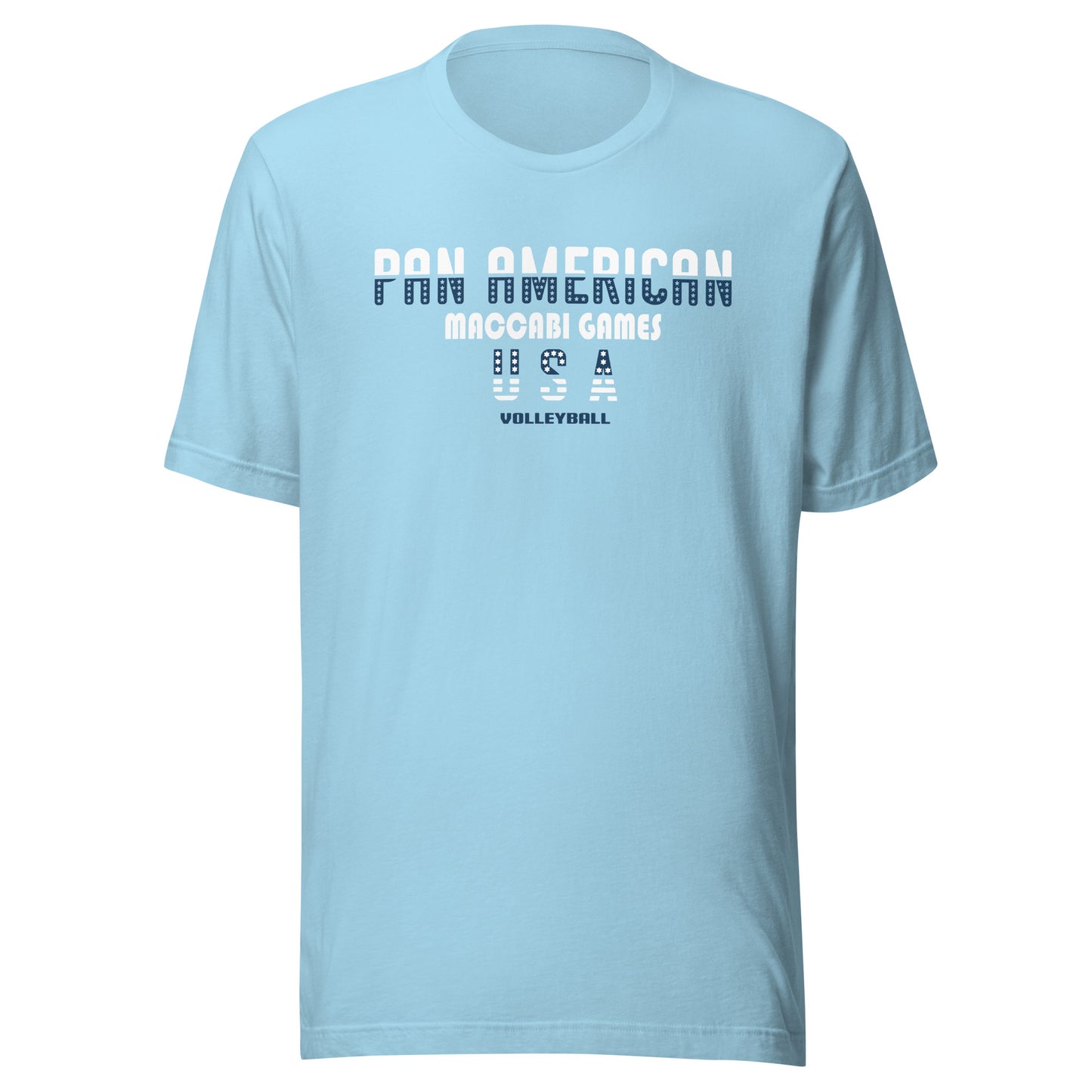 Unisex t-shirt blue and white design