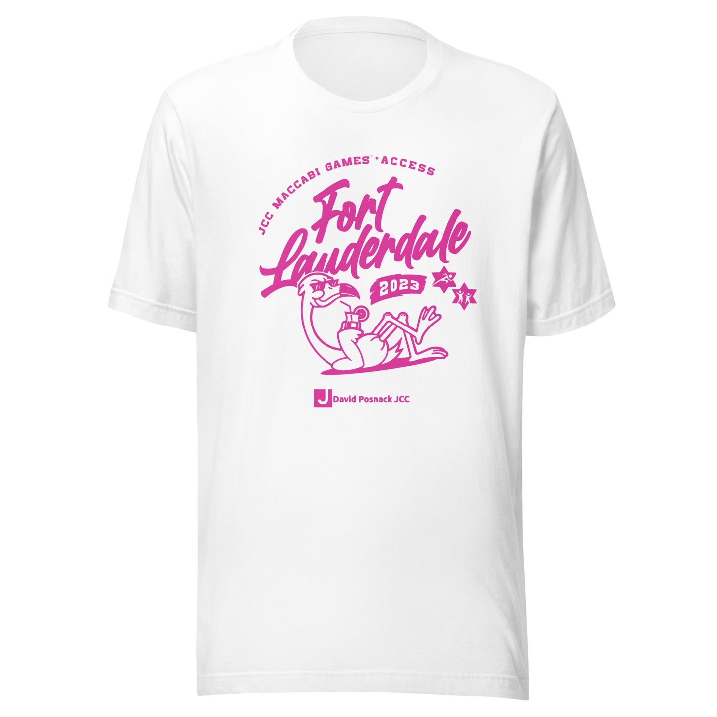 Unisex t shirt with pink logo