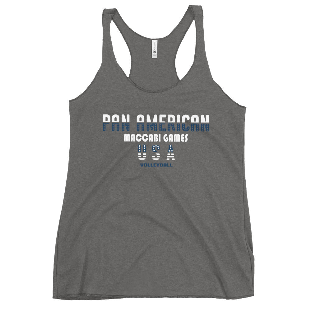 Women's Racerback Tank white and blue design