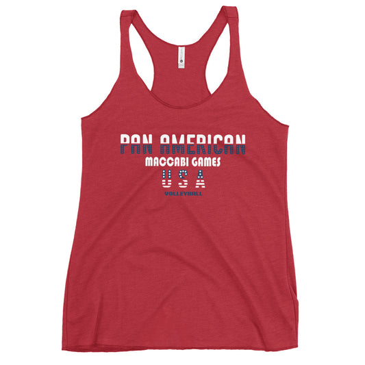Women's Racerback Tank white and blue design