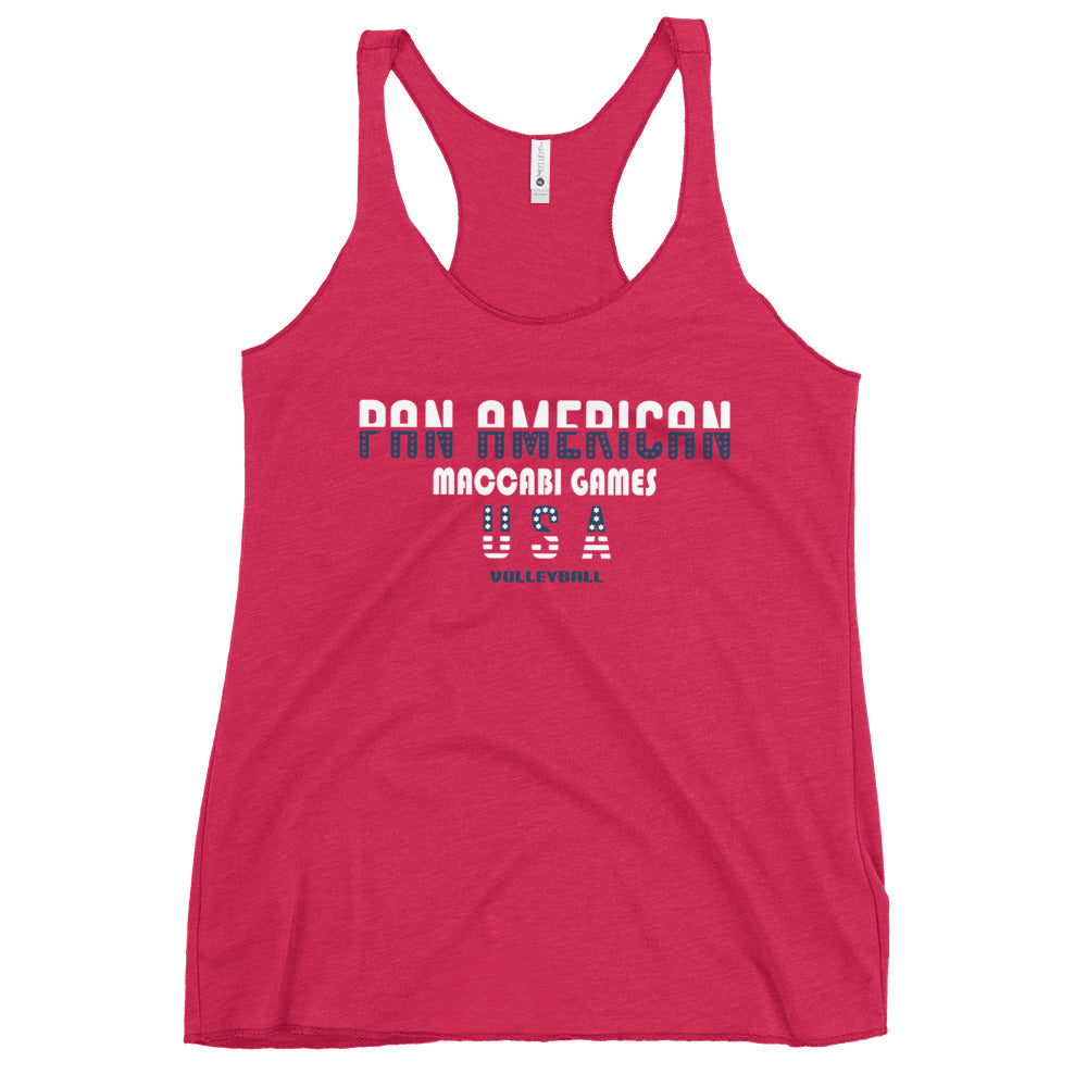 Women's Racerback Tank white and blue design