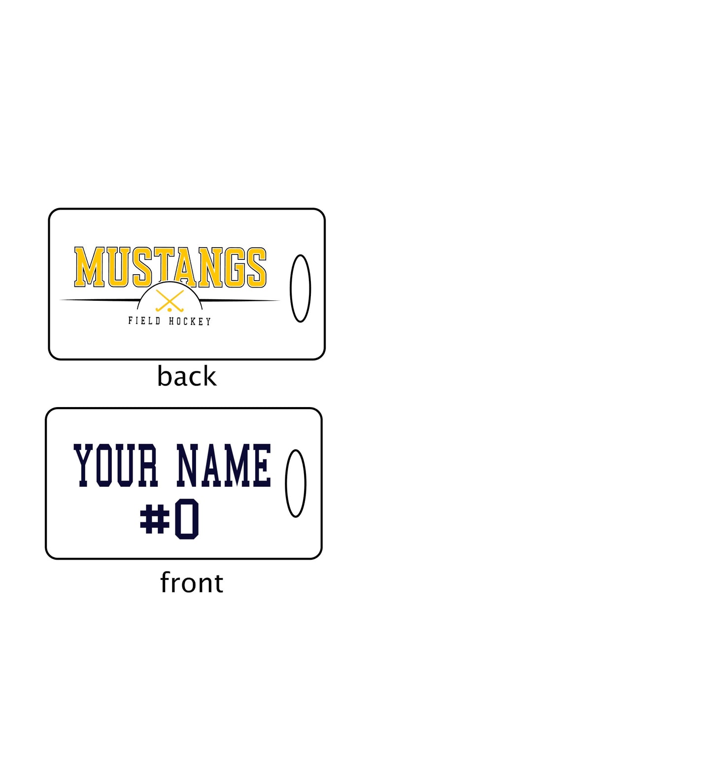 Hugo Owens Mustang Field Hockey Bag Tag