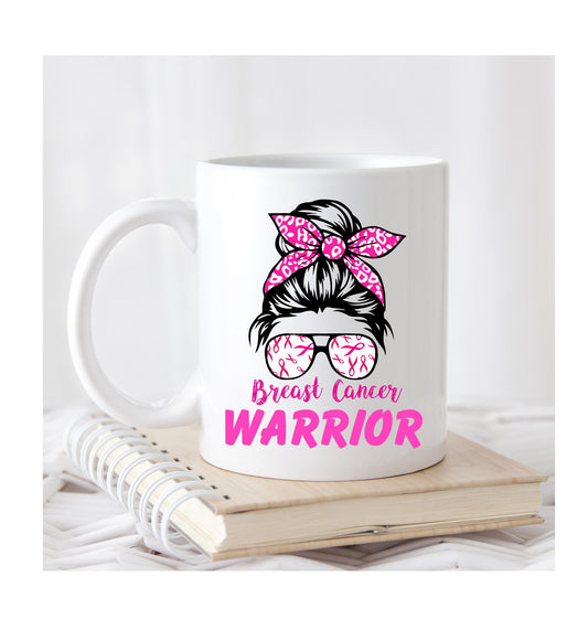 Breast Cancer Warrior White Ceramic Coffee/Tea Mug