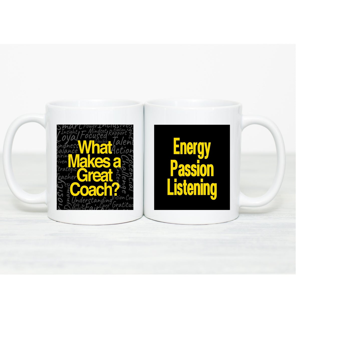 Custom "What Makes a Great Coach?" ceramic mug